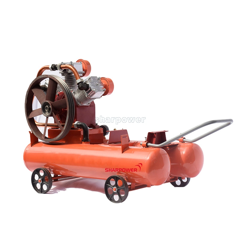 W-2.8/5 Belt Driven Air Compressor Mining Machine Portable 3 Piston Powered by Diesel Engine