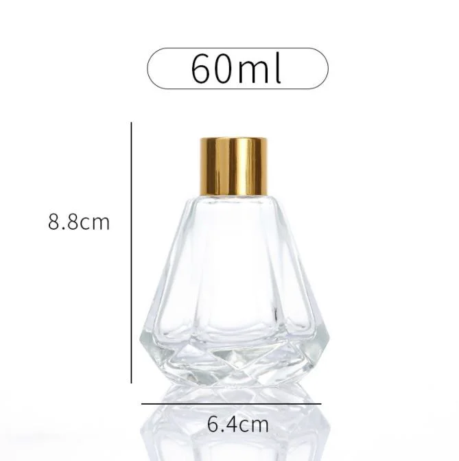 60ml Gradient Glass Car Fragrance Bottle with Gold Lid