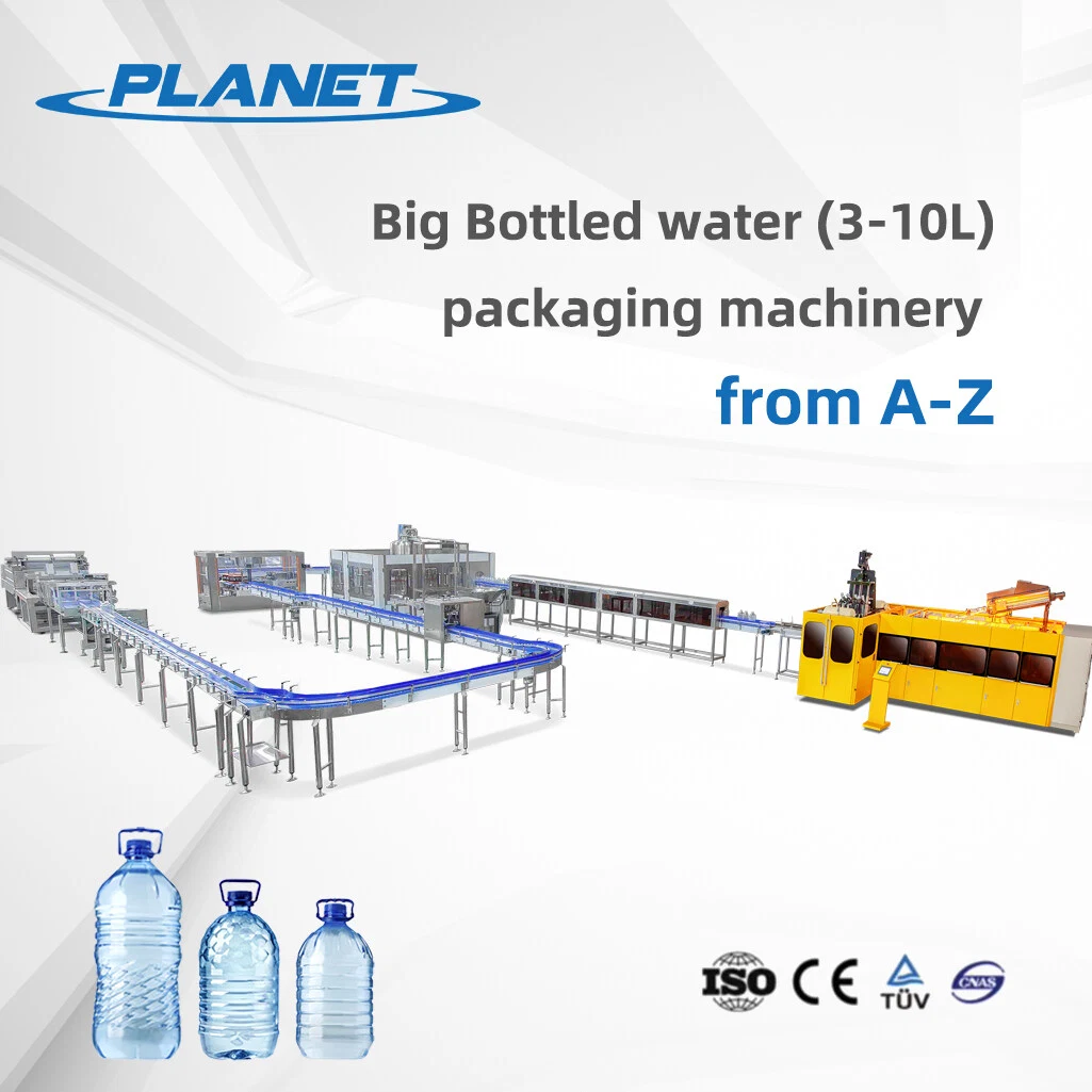 3000bph Water Plant 5L Production Line 10L Bottle Bucket Large Bottle Washing Filling Cap Label Packaging Equipment/Device