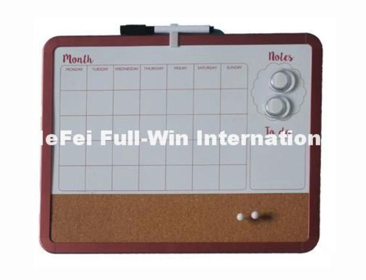 Office Boards Stationery Magnetic Printed Monthly Calendar Board Cork Board for Office and School