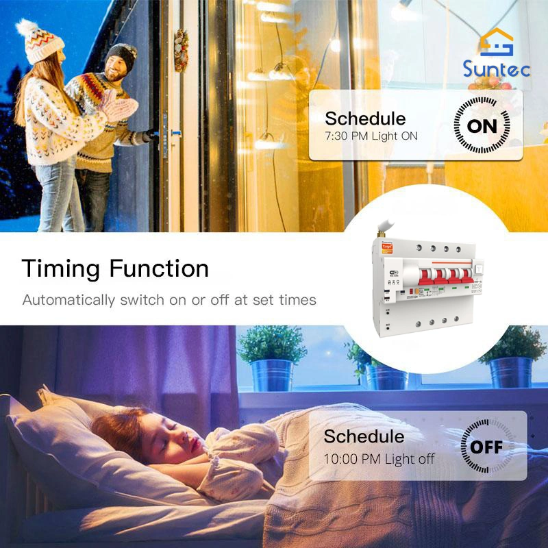Venta en caliente Tuya Smart WiFi medición de corriente residual circuito operado Disyuntor (RCBO)