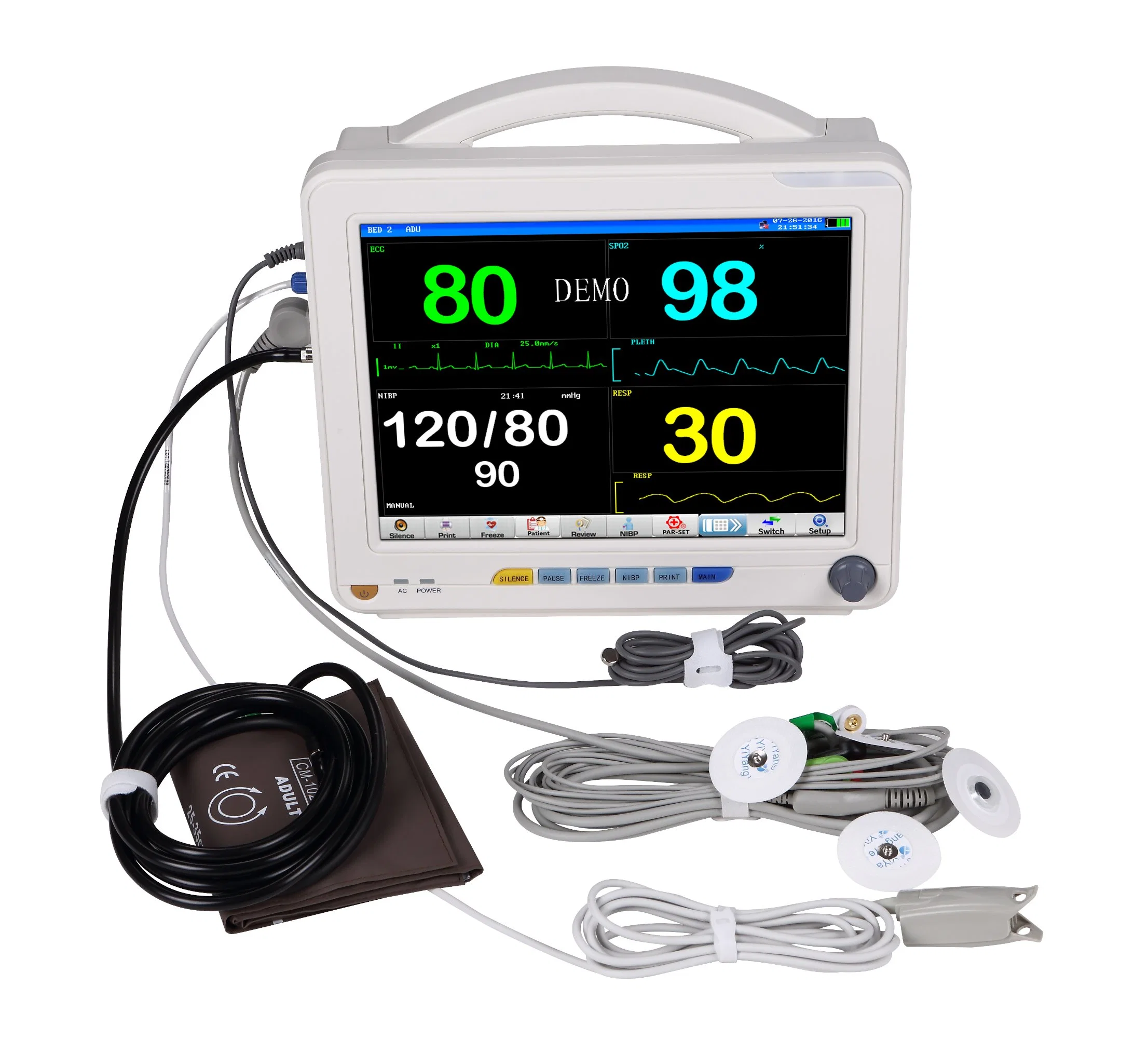 Multi-Parameter Monitor Hospital Ambulance Equipment/Large Multi Parameter Heart Rate Monitors