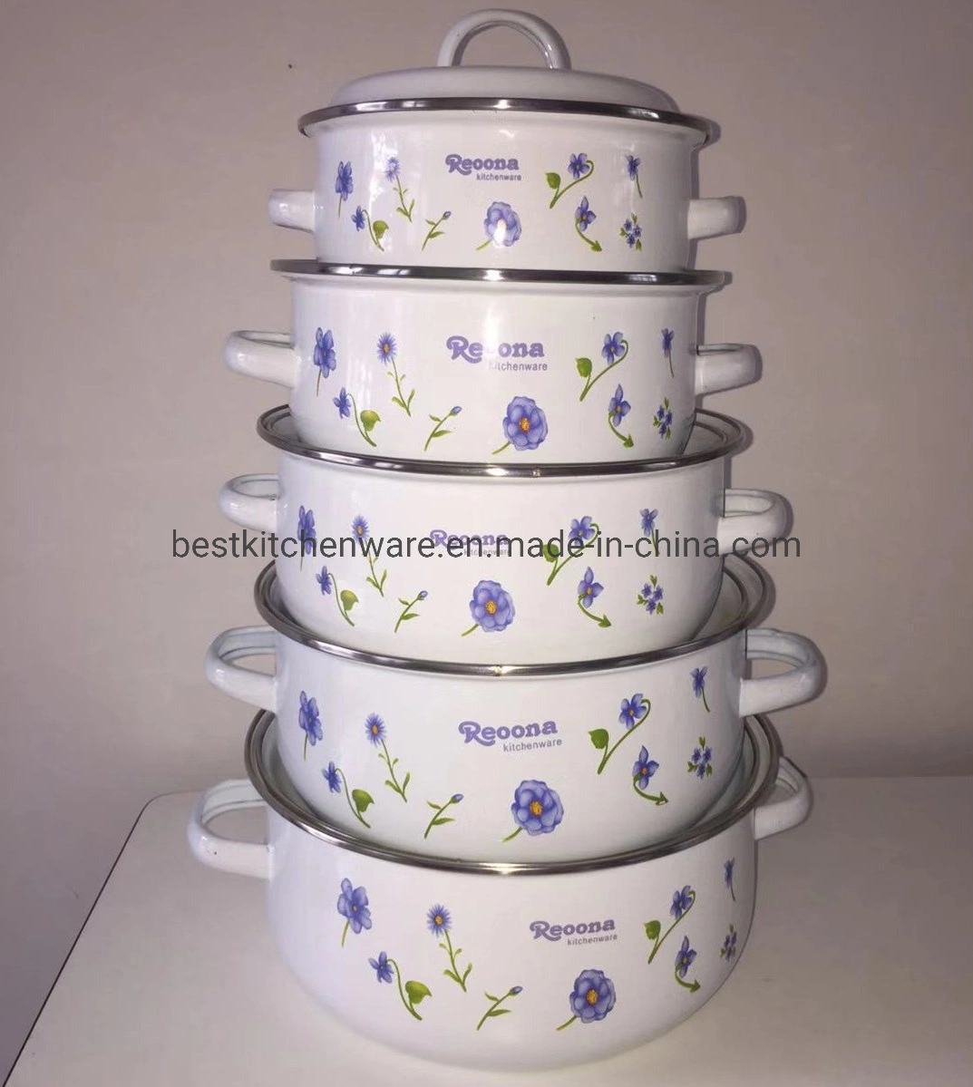 طقم أدوات المطبخ من طبخ Reoona enamel Casserole/3PCS /3PCS