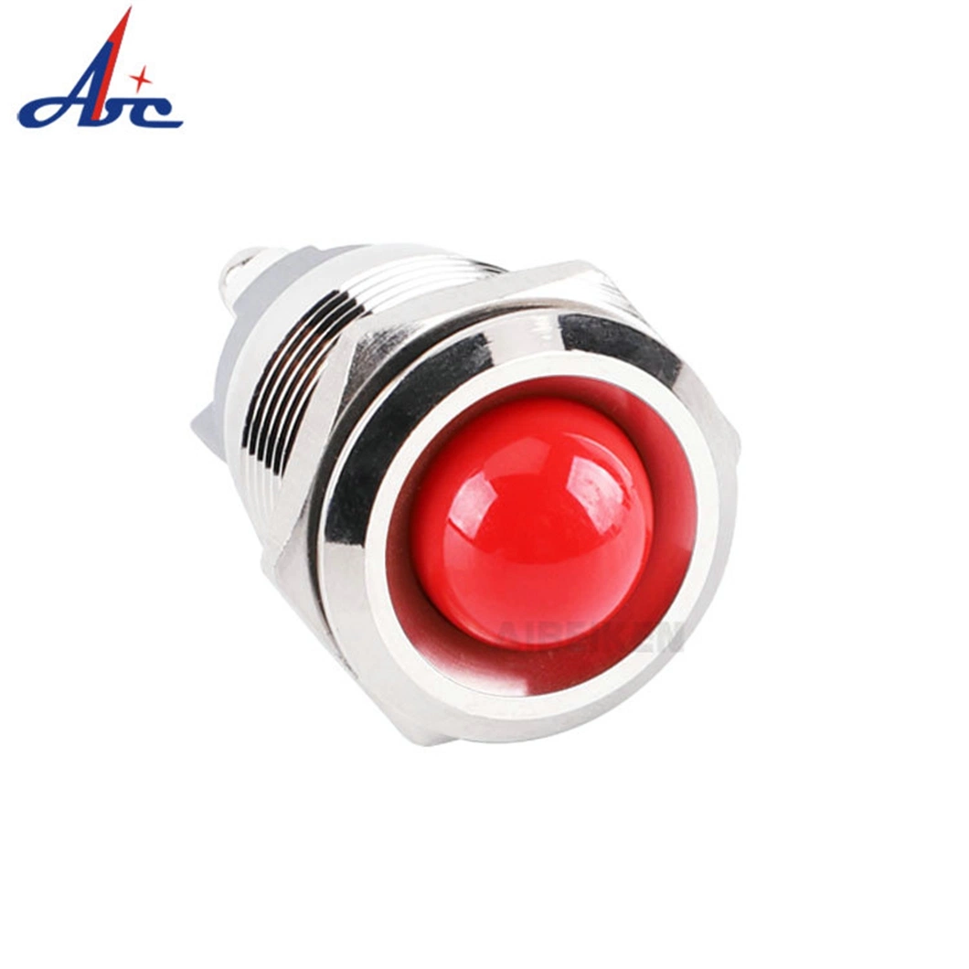 19mm Bola de metal resistente al agua la luz indicadora LED indicador de alimentación 3V 5V 12V 24V con el tornillo Treminals