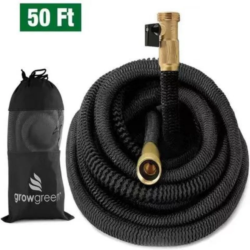 Commercial Household Hose for Watering Flowers and Washing Cars Can Be Triple Telescopic Magic Garden Hose Plastic ABS Green