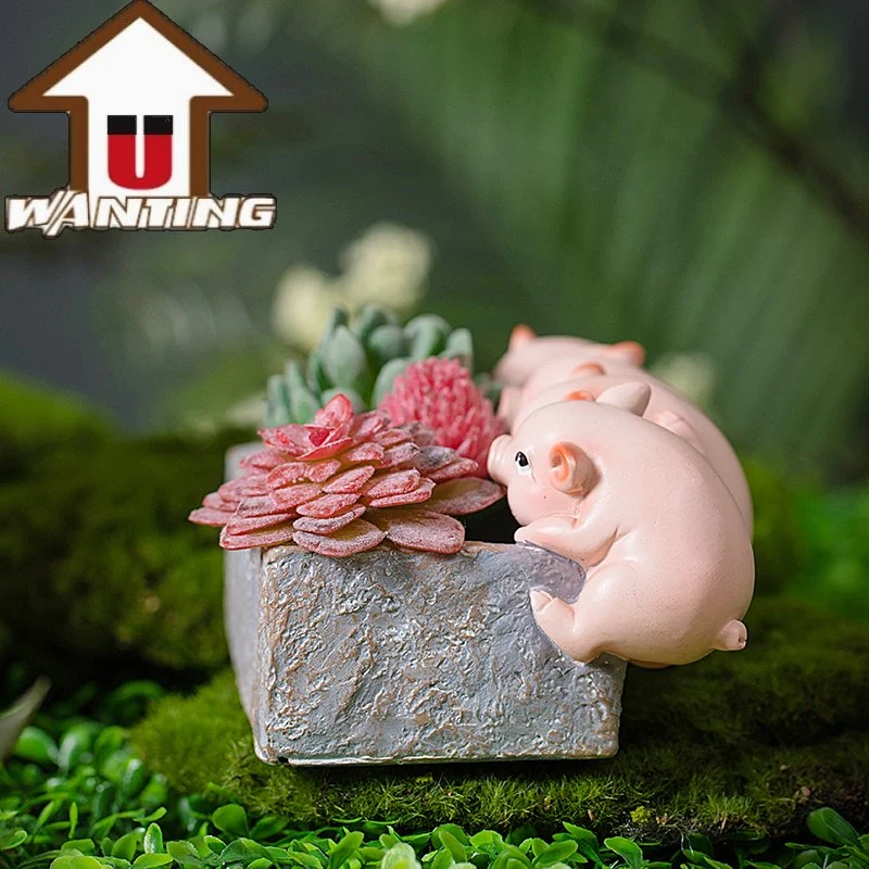 High quality/High cost performance  Pig Sink Flower Pot Functional Ornament Sculpture Home Decor Craft