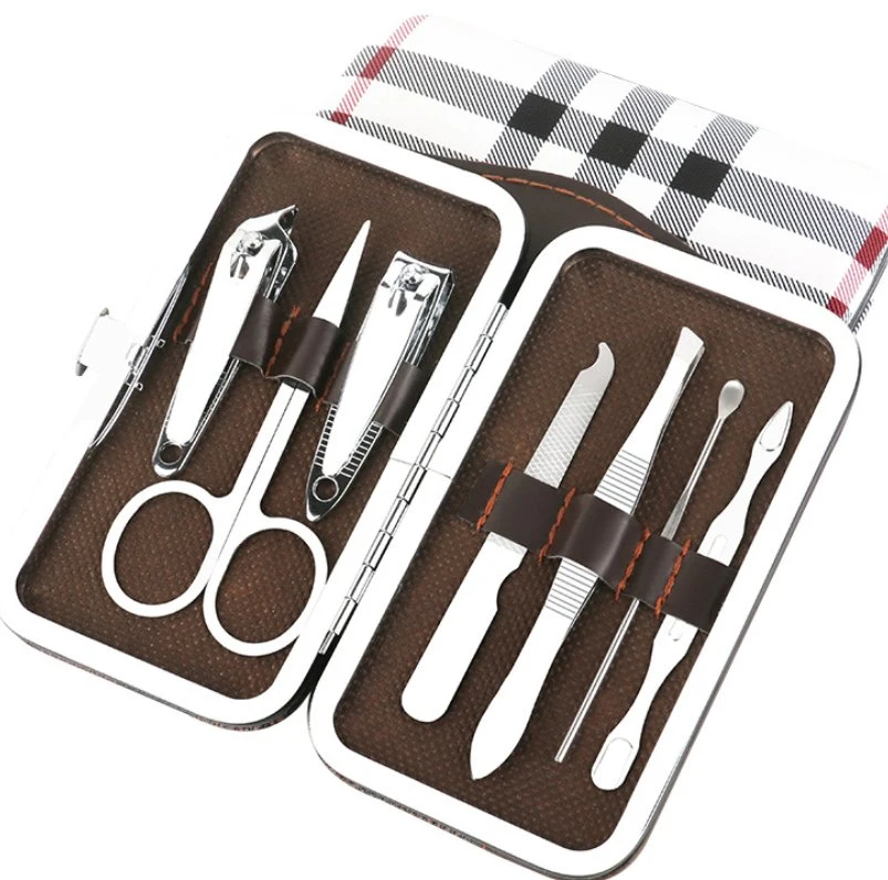 Customized Logo 7-Pieces Stainless Steel Nail Beauty Tool Manicure Set