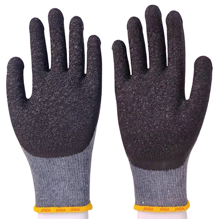 Gants de travail de sécurité industrielle mécanique de construction En388 enduits de latex froissé