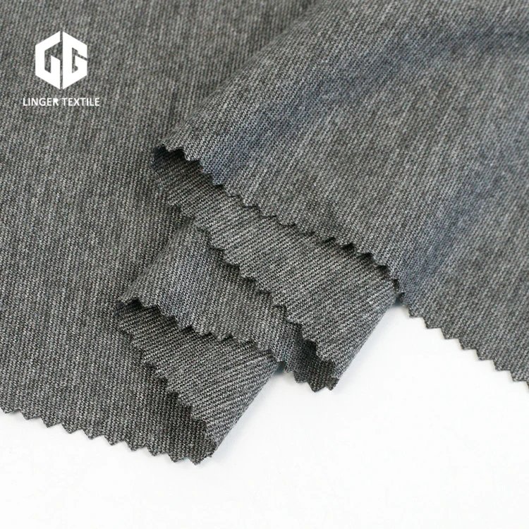 Tr Grey Melange Spandex Roma Fabric Use Polyester Viscose Yarn