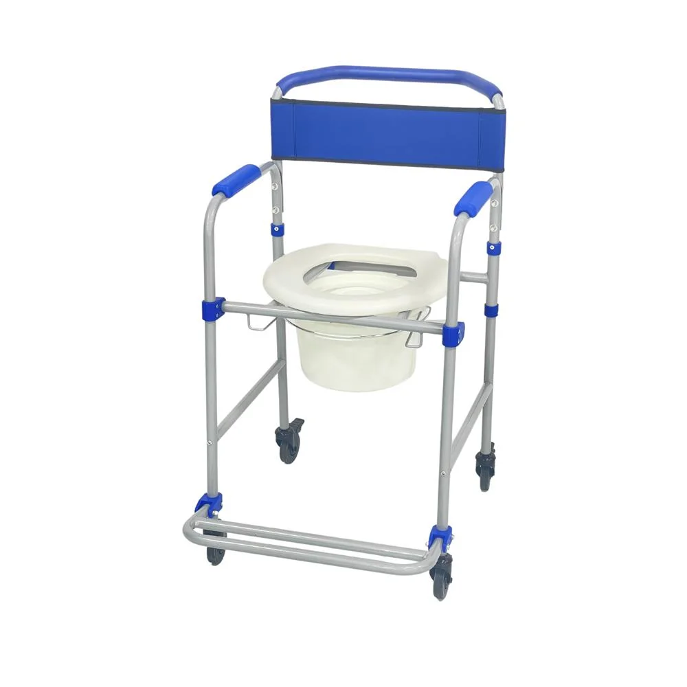 Factory Price OEM Customized New Design Foldable Steel Commode Transfer Chair with Seats and Potty