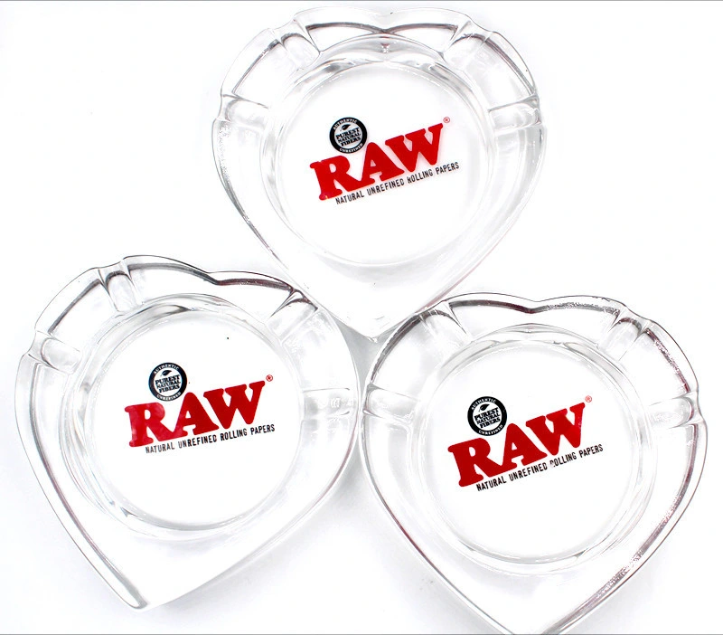 Kreative Klare Glas Aschenbecher Herz-Form High End Raw Aschenbecher