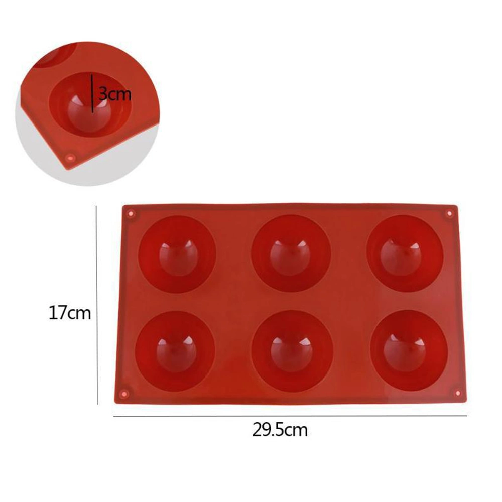 6 Agujeros Molde de Silicona de Media Esfera de Bola de Chocolate Molde Redondo de Silicona para Hornear Pasteles Semiesféricos Moldes de Silicona para Postres DIY Gelatina Domo.