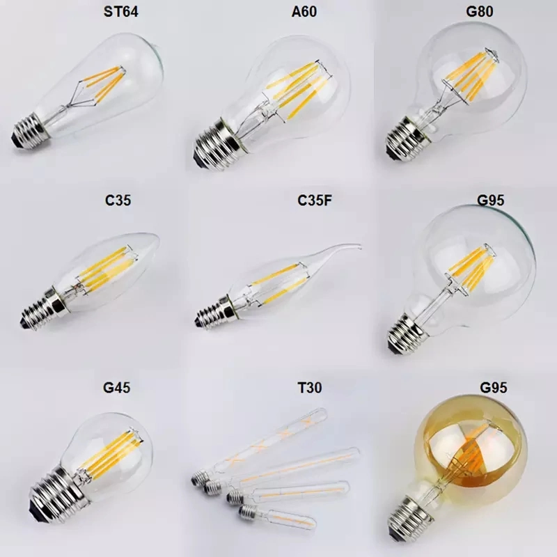 LED Filament Bulb Lamp 5W Glass P45 Mini Global COB LED Light Golf Lamp Amber Glass Edison Bulb E14 Classic Lamp Decoration Lamp