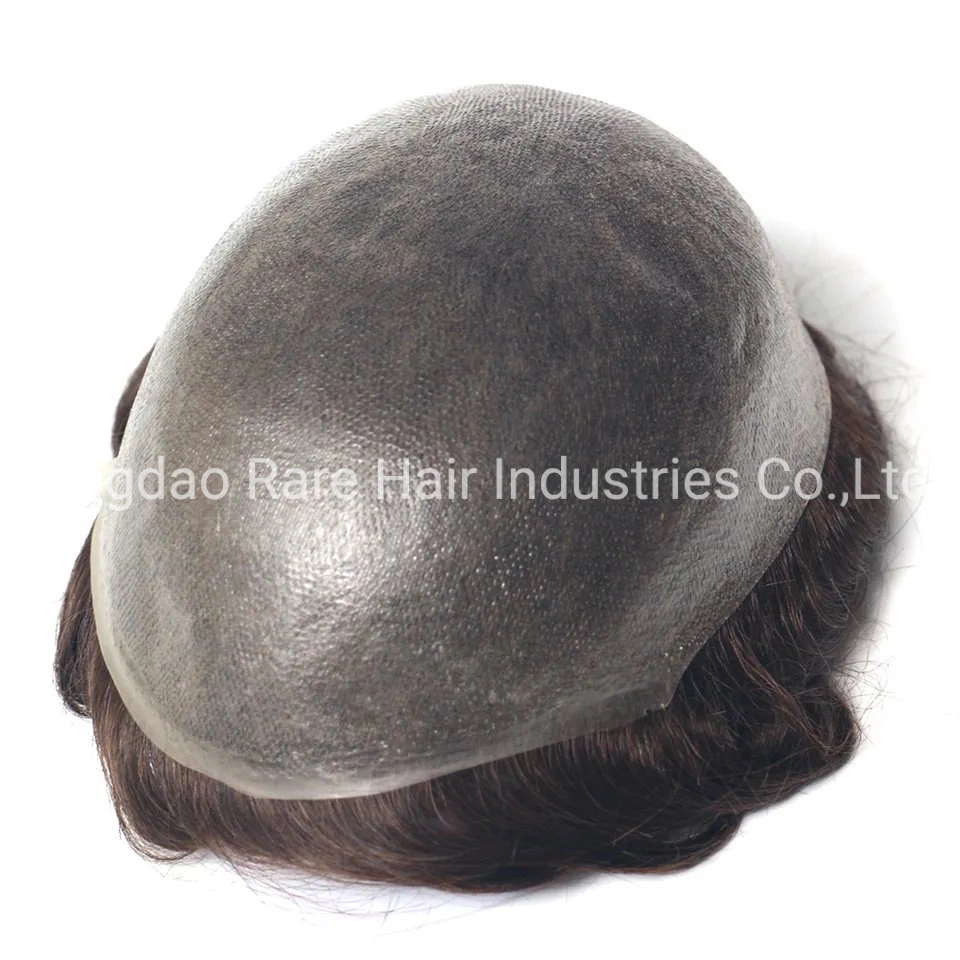 Mwholesale Hair Men Hair Toupee Men's Full PU Wig Human Hairknotted Hairpiece