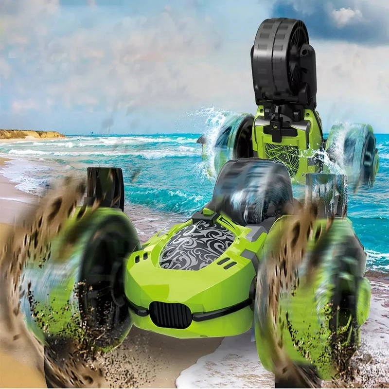 Tombotoys Three Wheel Remote Control Amphibious Vehicle Kids Toys Children Toys RC Stunt Car Toys Juguetes PARA Remote Control Stunt Car