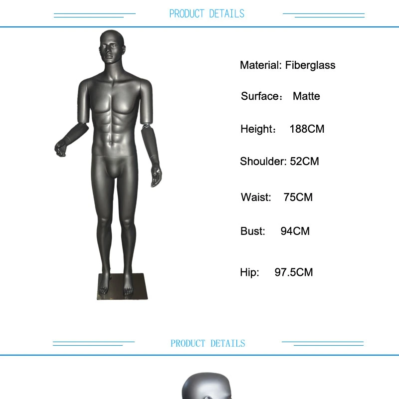 La fibra de vidrio de pie ajustable de cuerpo completo maniquí para la venta