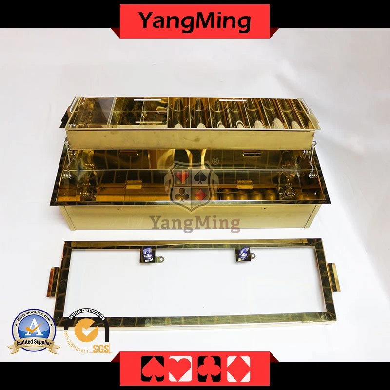 Gambling Casino Chips Double-Layer Metal 304 Stainless Chip Tray Professional Charge Taiwan Double Lock Code Box Ym-CT21