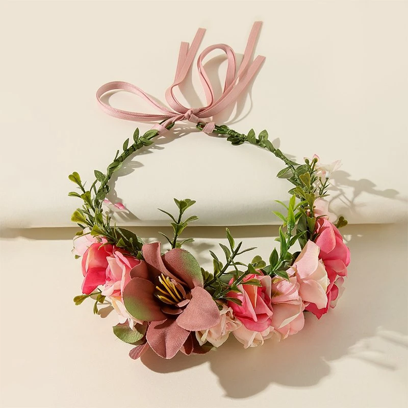 Wreath Headband Floral Crown Garland Headpiece Wedding Festival Party Handmade Flower