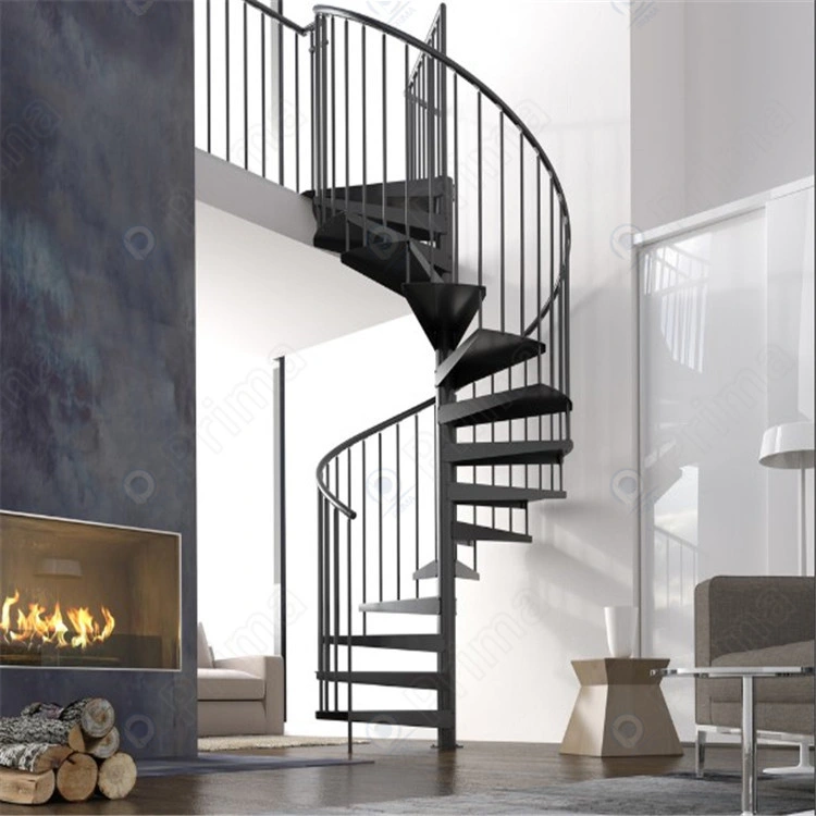 Decorative Spiral Staircase with Tempered Glass Handrail