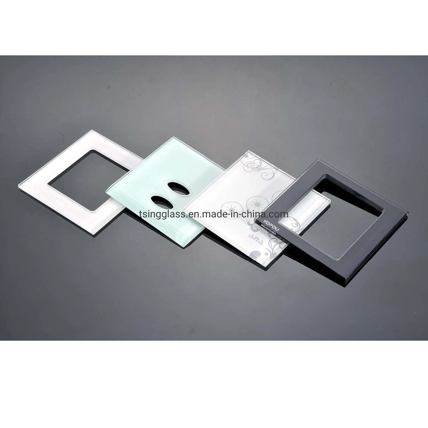 OEM 3mm 4mm 5mm Electrical Smart Wall Light Tempered Switch Panel Glass White /Black Color