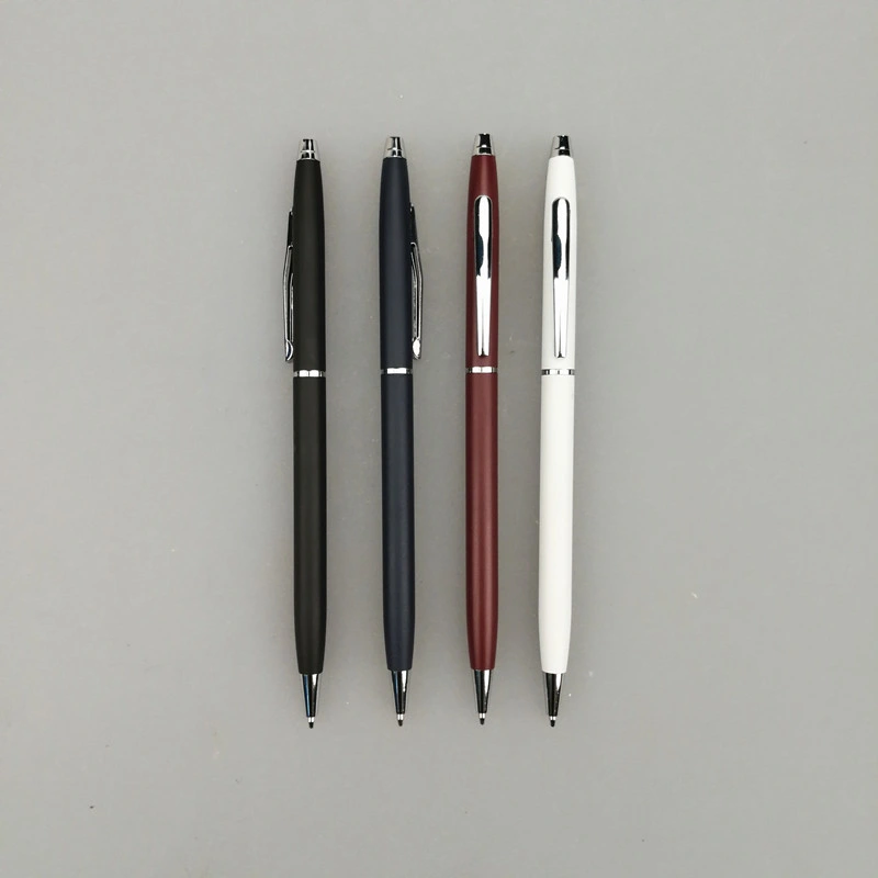 Slim Hotel Metal Aluminum Customized Logo Promotion Hotel Gift Ball Pen