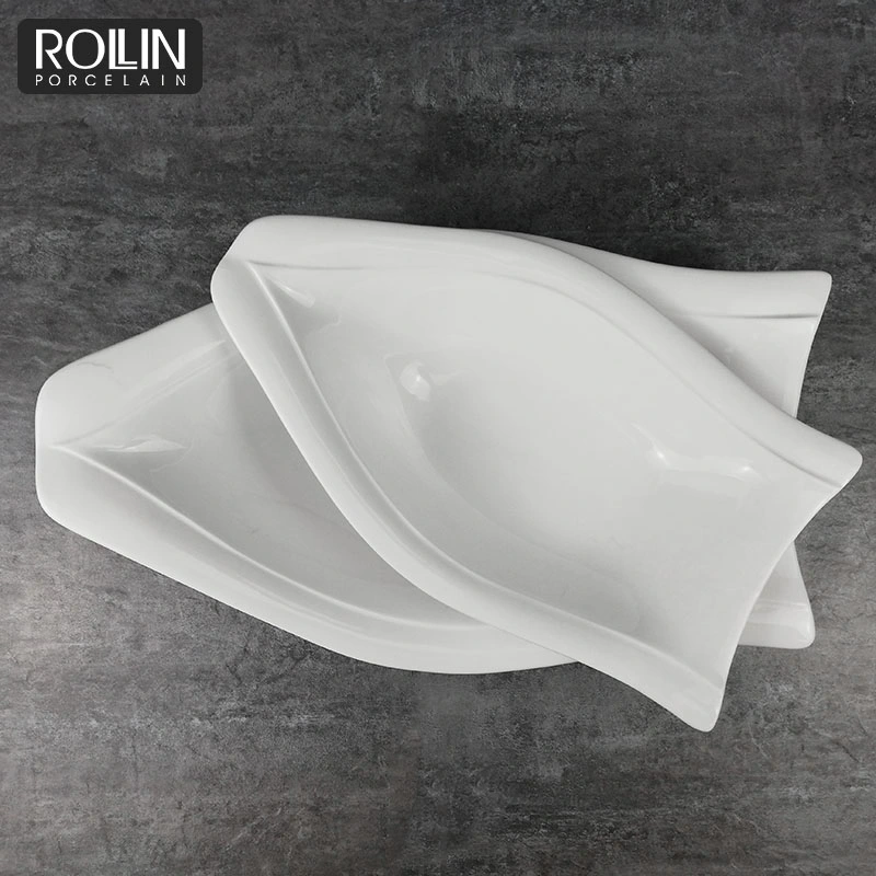 New Bone China Airline Dinnerware Tableware White Ceramic Plates Deep Soup Plate