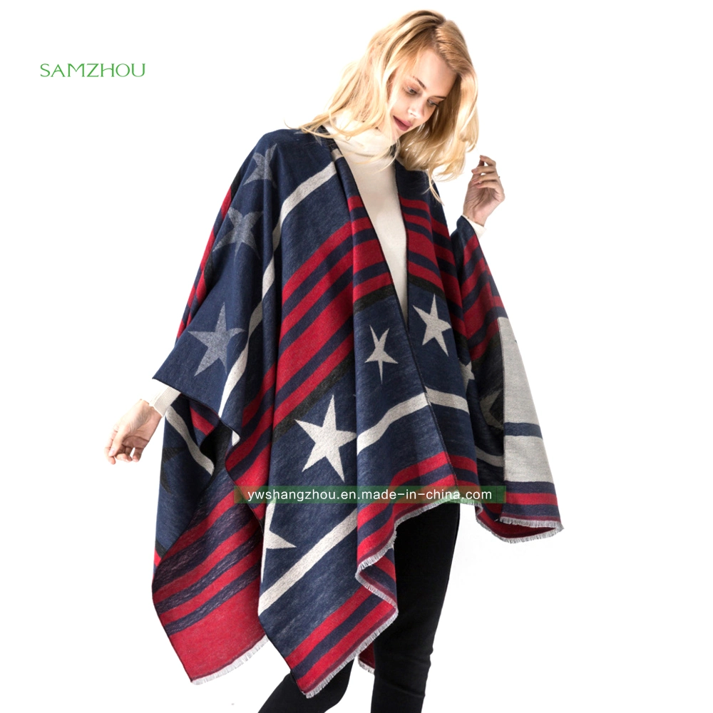 Euramerican Jacquard Cloak Lady Scarf Fashion Cotton Shawl Blanket Winter