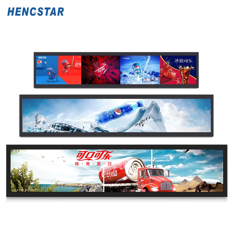 Wide Stretched Bar 21 Inch Commercial Advertising Digital Display Indoor LCD Monitor