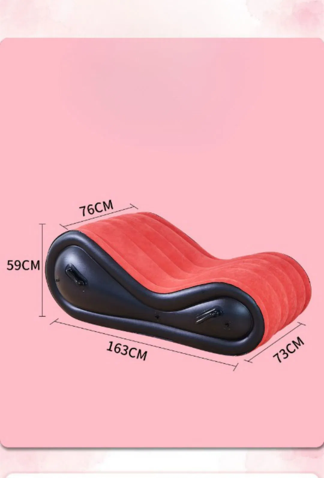 Black Red Adult Sleepping Fashion Thickened Hardy Automatic Inflation Rest Inflatable Sofa