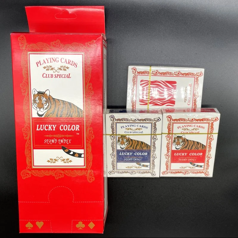 688 Diseño de Tigres de Color Lucky papel de Casino personalizado Centro Negro / Póker plástico jugar Tarjetas/Tarjetas de Juego