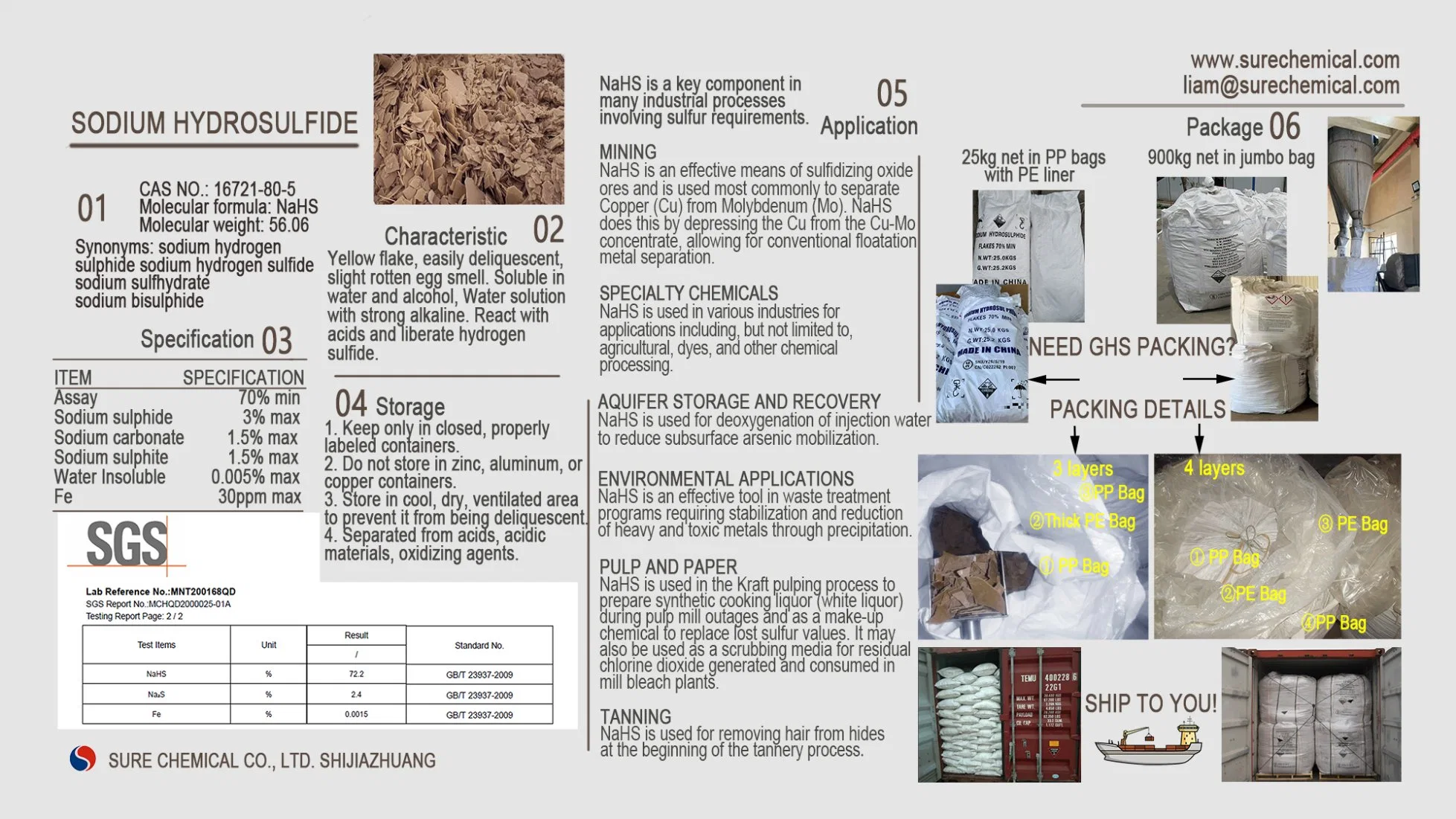 Reliable Chinese Supplier for Sodium Hydrosulfide 70%Min Flake!