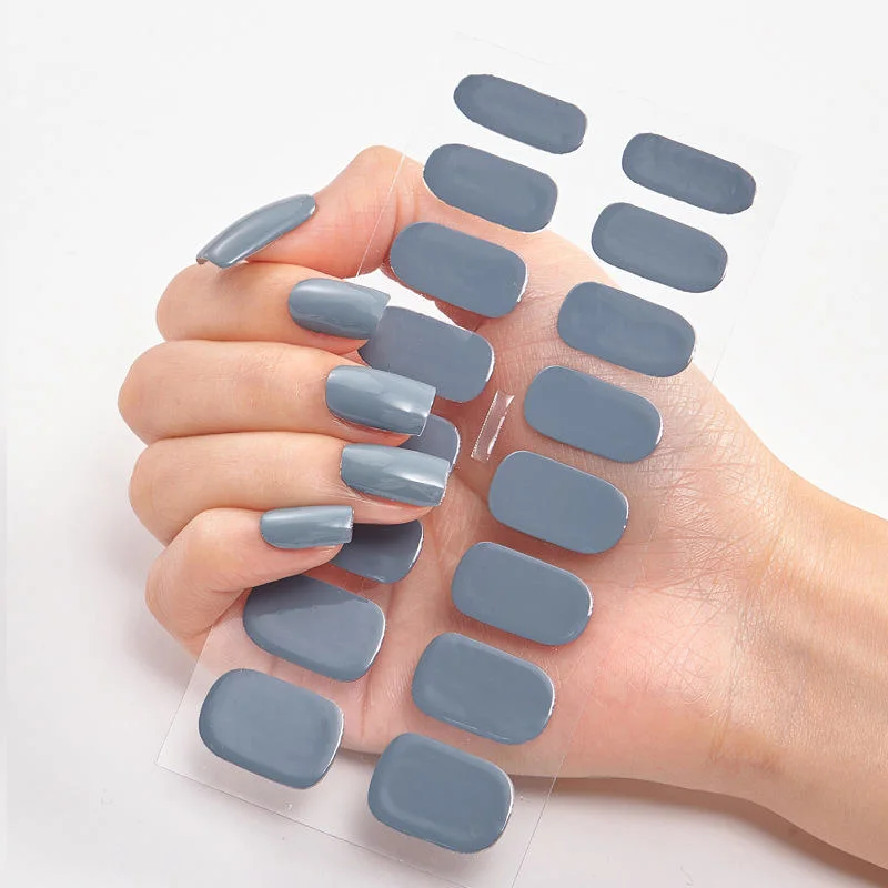 2022 Fashion Semi Cured Nail Art Stickers UV Gel Decal Popular Nail Sticker