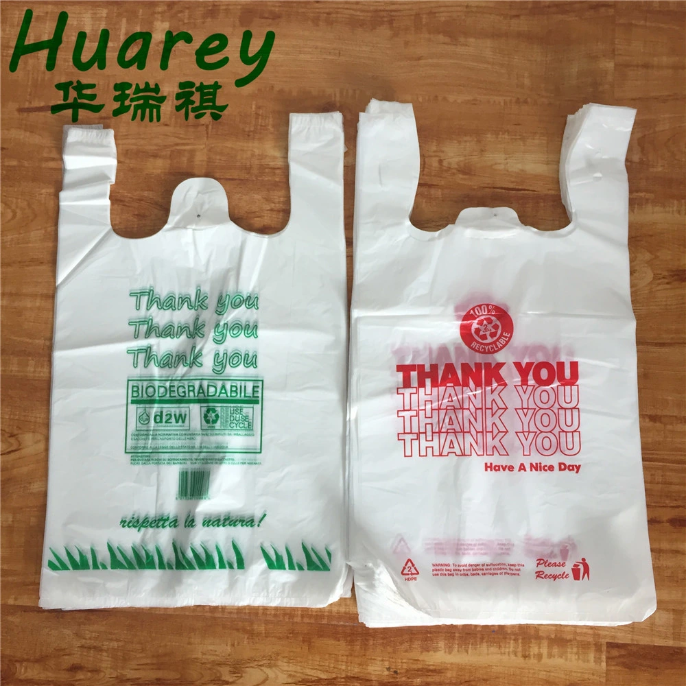 High quality/High cost performance  HDPE Supermarket Promotion Plastic T-Shirt Handle Bag