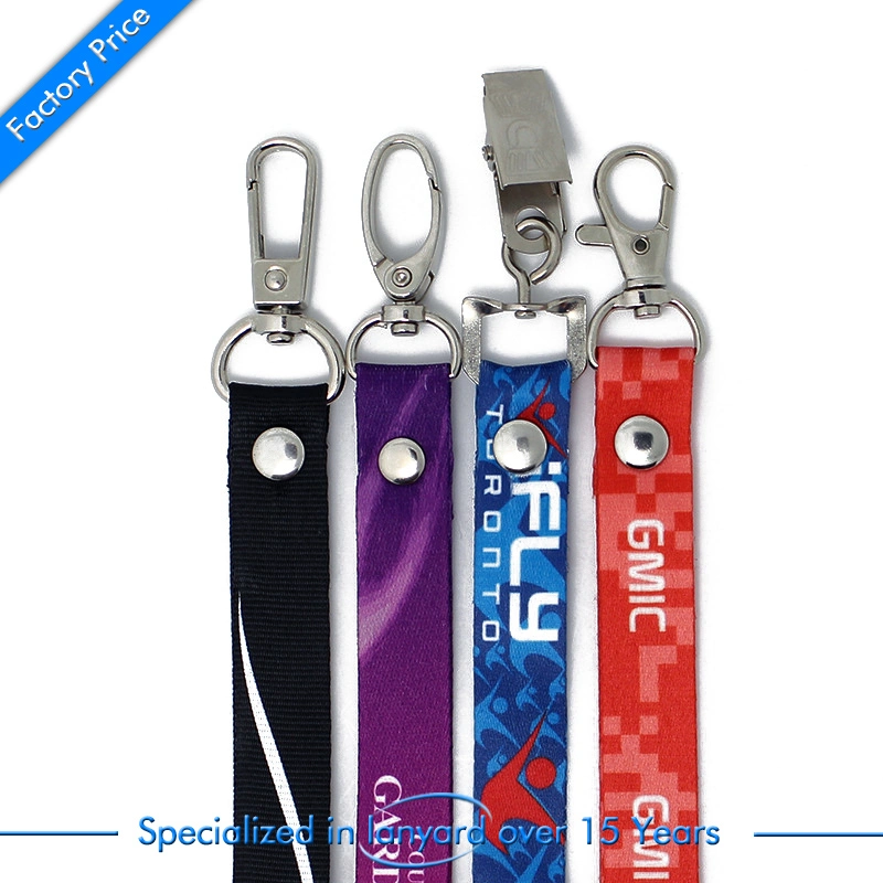 Custom Flat Polyester Screen Printed Lanyard with Safety Lock