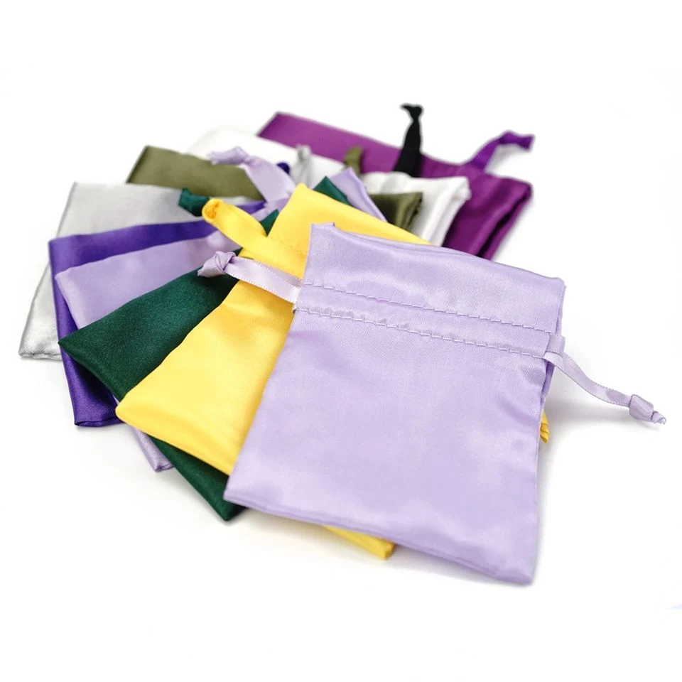 Custom Satin Hair Bag with Logo Jewelry Cosmetics Gift Silk Bag Hair Packaging Wig Storage Bag