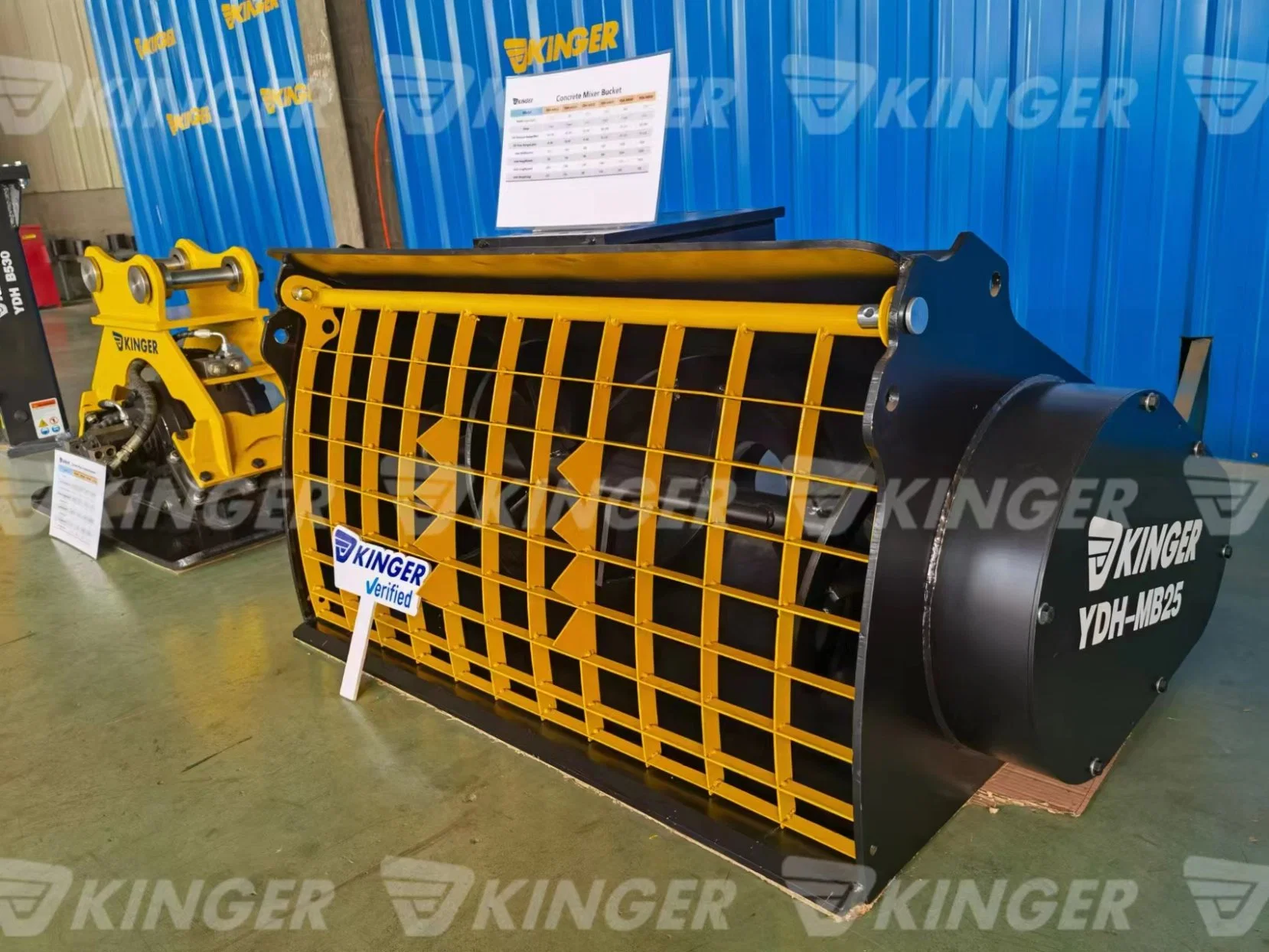 Kinger 2023 New Design Heavy Load Automatic Unloading Cement Mixer Home Use Construction Use Excavator Loader Attach