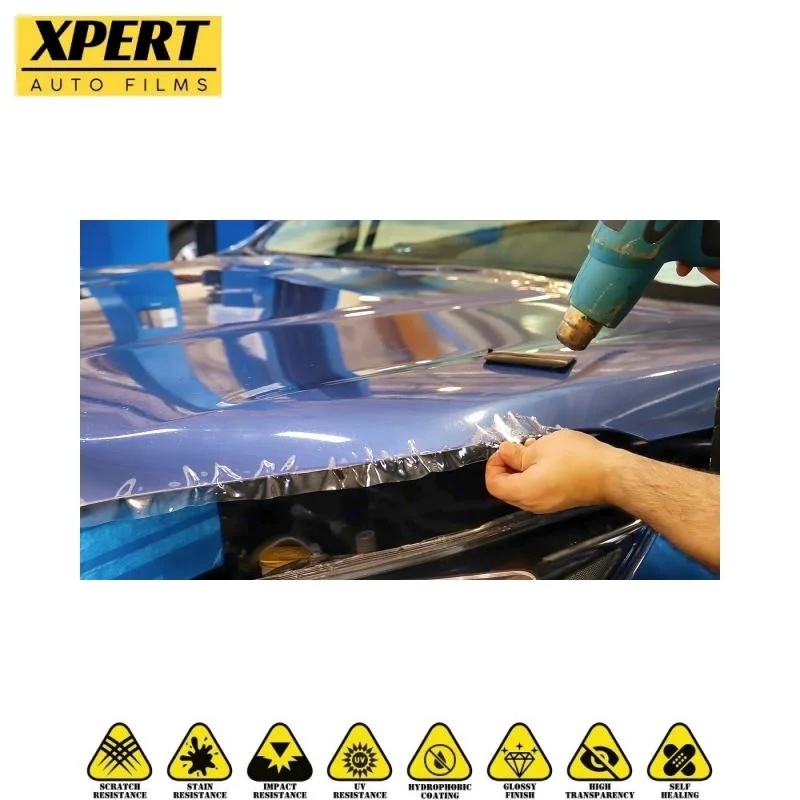 Xpert Auto Films Qualität Glossy hydrophobe Abrieb- und Kratzfestigkeit TPU-Lackschutzfolie Vinyl-Wrap