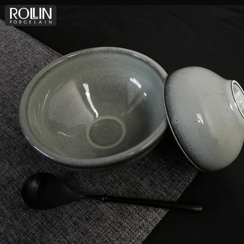 Новый дизайн в европейском стиле Rollin фарфора серого цвета чаши для отелей и ресторанов