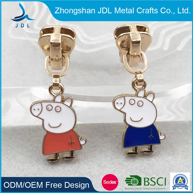 Digital Printing Pull Tab Coffee Bean Stand Garment Slider Brand Logo Head Custom Metal Zipper Puller Garment Accessories