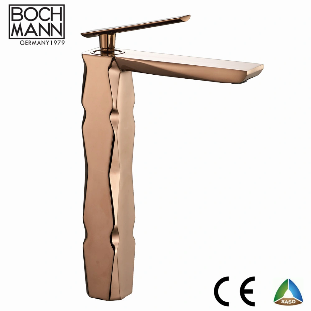 Luxury Design High quality/High cost performance  Golden Color Diamond Shape Long Spout Basin Faucet