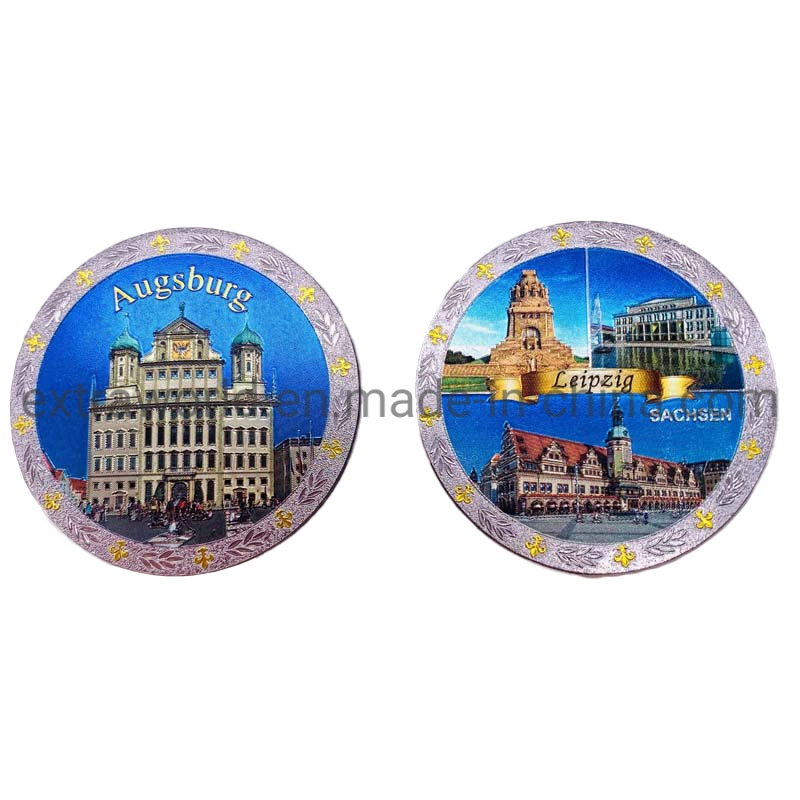 Customized Souvenir Metal Foil Printing Magnet Different Countries Tourist Gift