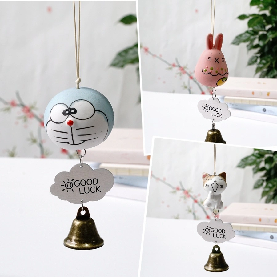 Hogar creativo Carillón de cerámica de dibujos animados Cute decoraciones Pastoral Productos calado Wind Chimes regalo ornamentos artesanales