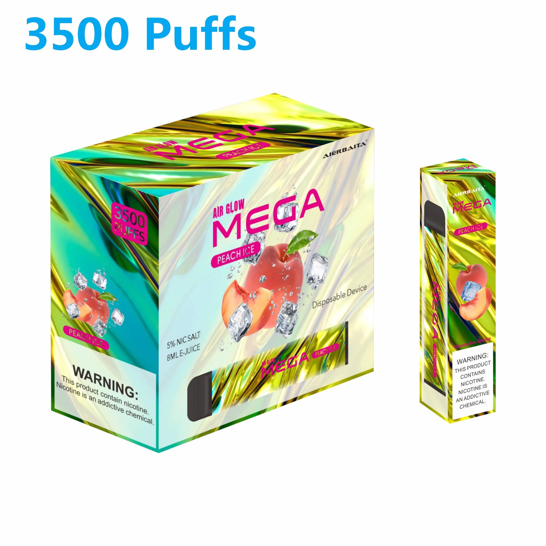 Best Seller de 3500 Puff Vape desechables desechables E-cigarrillo Vape plumas para la venta de la uva