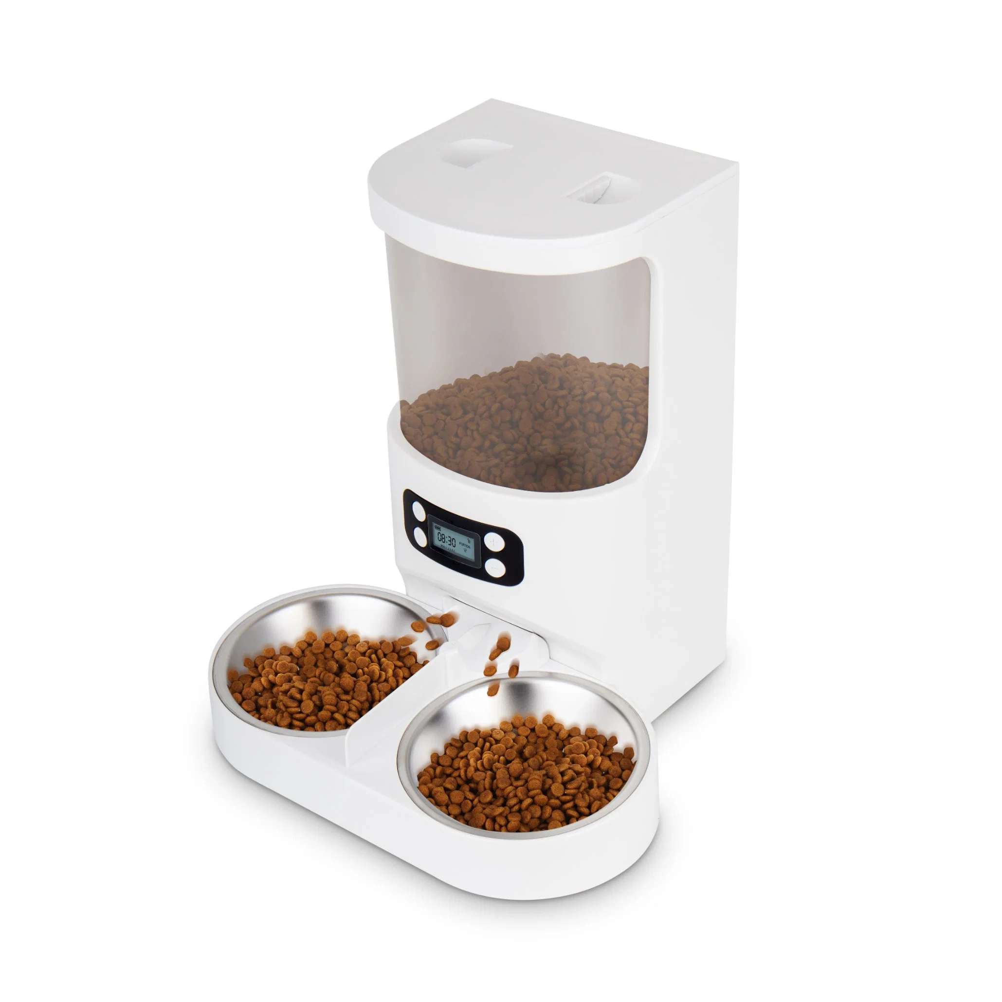 4L Cat&amp;comida para cão Botão de alimentação dupla de controle de vaporização Smart Alimentador Pet