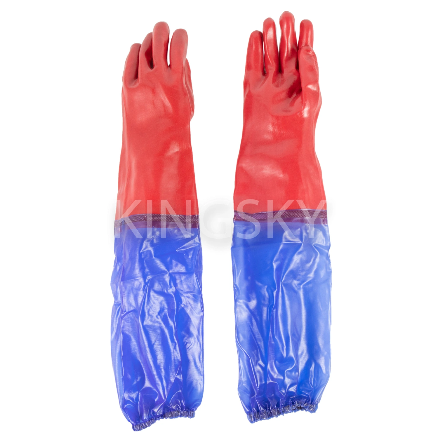 PVC Dipped Interlock Liner Work Glove with Long Sleeve to Elbow