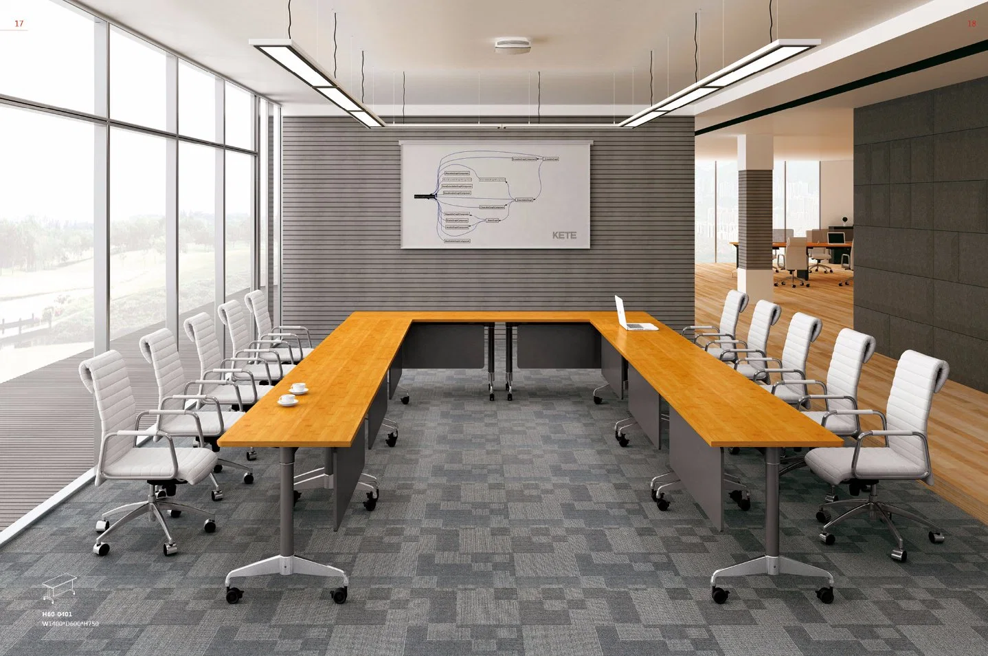 أثاث المكاتب غرفة الاجتماعات طاولة التدريب على المؤتمرات (H60-0401)