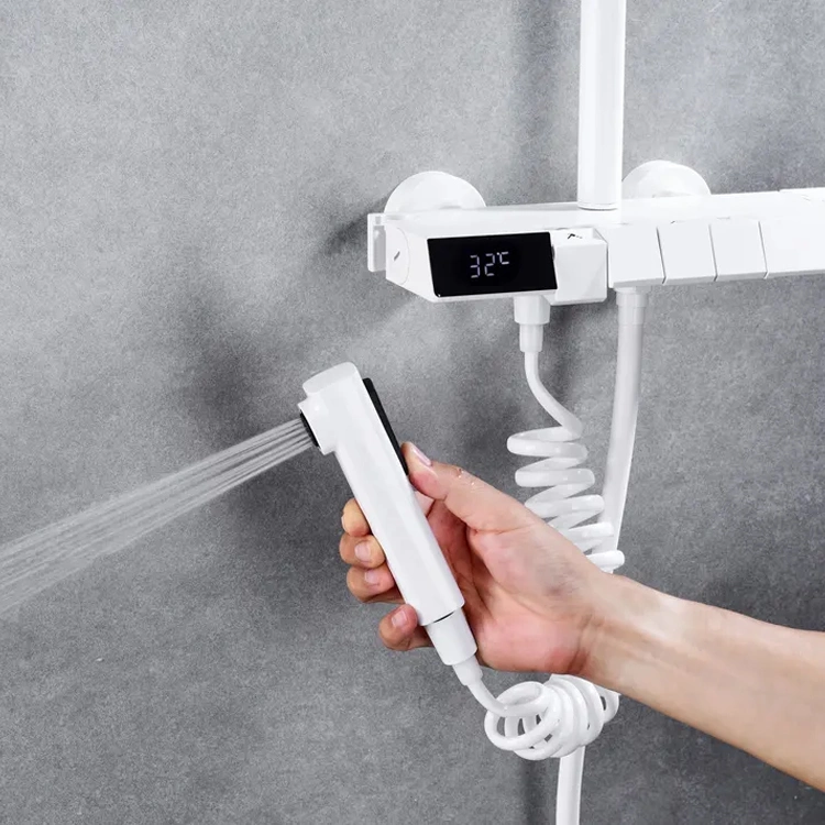 شاشة Sanitro الرقمية الذكية مجموعة الدش الحرارية الثابتة مع بيديت المرحاض مرشة