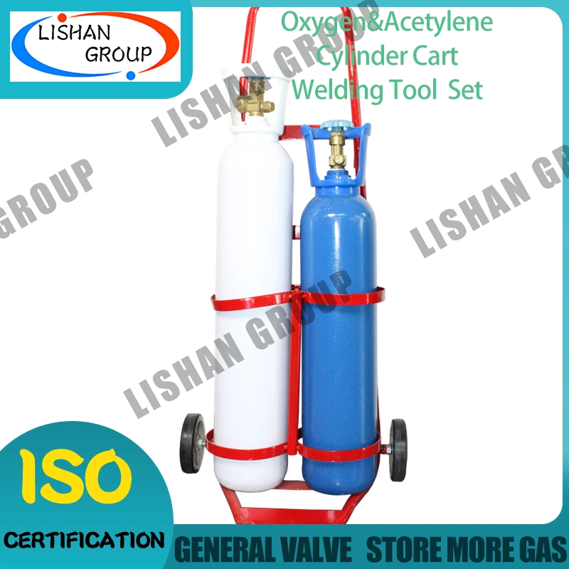 Versatile Acetylene Oxygen Cylinder Cart with Foldable Design for Compact Storage