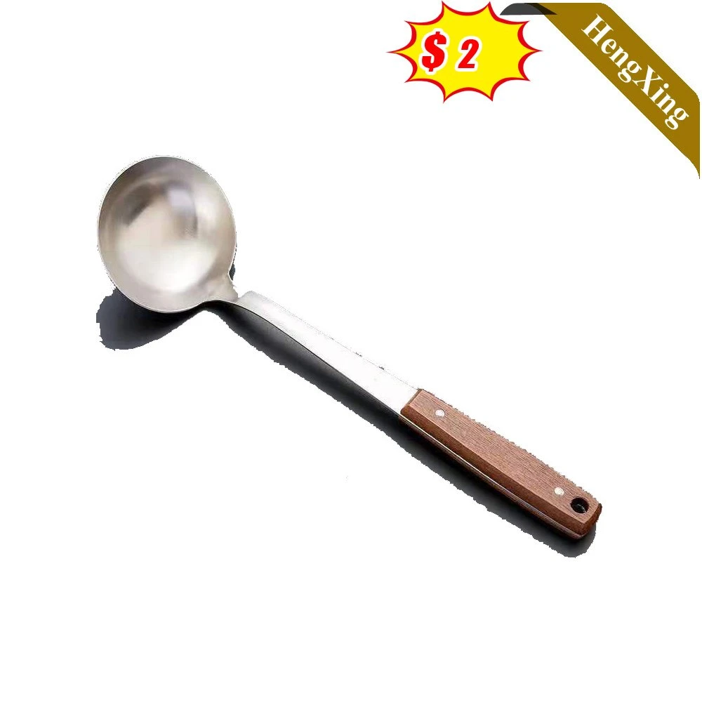 Cozinha simples aparelho aparelho de cozimento utensílio de cozinha com pega de madeira utensílios de aço inoxidável (UL-22FD227)