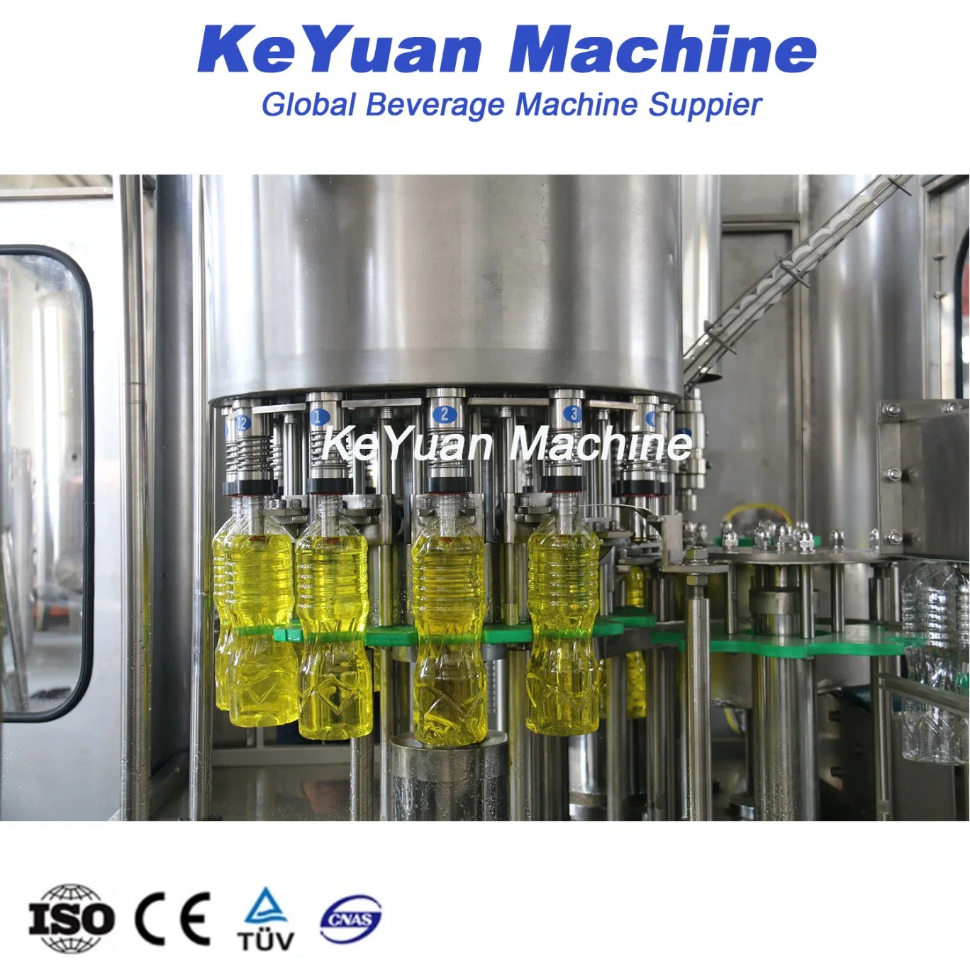 Keyuan Pet Bottle aceite comestible automático aceite de Oliva aceite de girasol Aceite de cocina aceite de lubricación aceite de frenos aceite de gasolina tapón de llenado de aceite Máquina de envasado